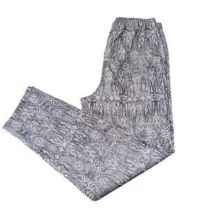 Denim & co. M blue & white paisley‎ print pull on pants